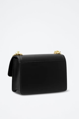 $Sac bandoulière en cuir - Noir