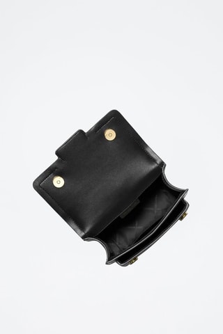 $Sac bandoulière en cuir - Noir