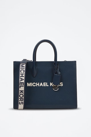$Sac à main en cuir Mirella - Bleu marine