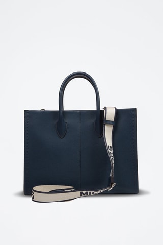 $Sac à main en cuir Mirella - Bleu marine