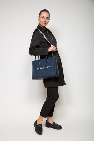$Sac à main en cuir Mirella - Bleu marine