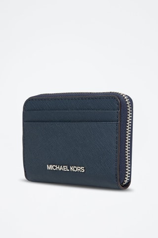 $Porte-cartes en cuir Jet Set - Bleu marine