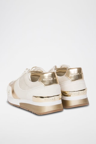 $Baskets en cuir - Blanc et doré