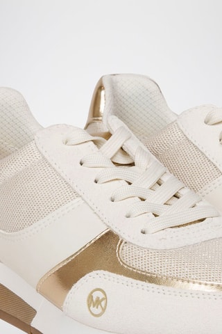 $Baskets en cuir - Blanc et doré