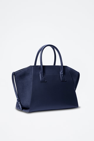 $Sac à main en cuir Avril - Bleu marine