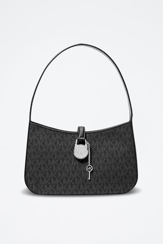 $Sac porté épaule en cuir Lyra - Noir