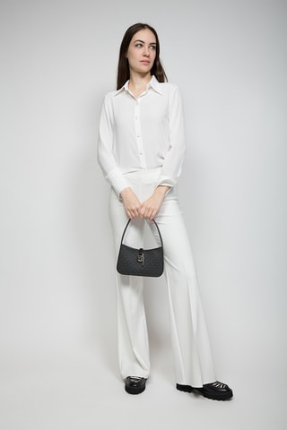 $Sac porté épaule en cuir Lyra - Noir