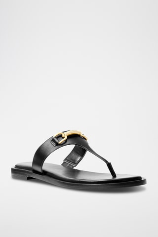 $Tongs en cuir Carson - Noir