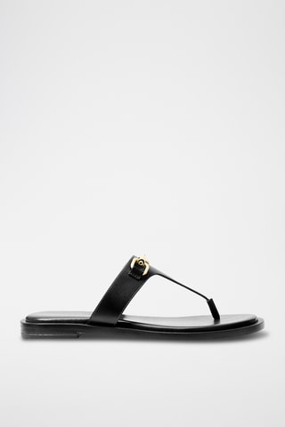 $Tongs en cuir Carson - Noir