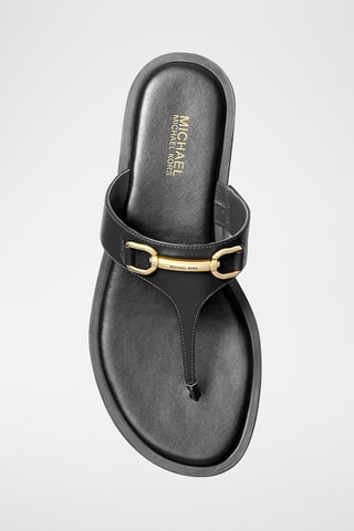 $Tongs en cuir Carson - Noir