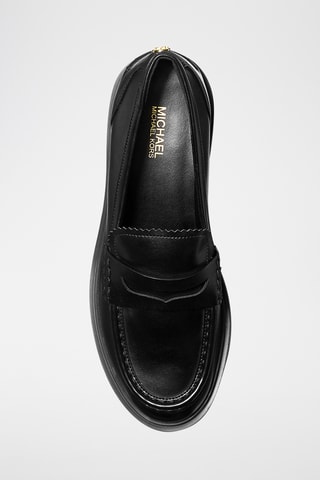 $Mocassins à talons en cuir - Noir