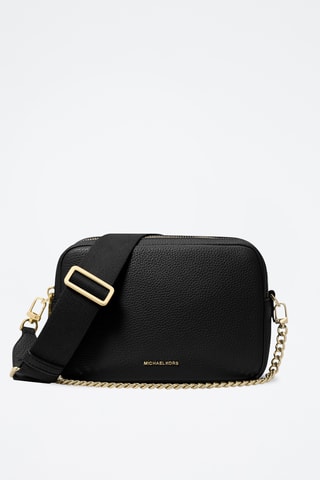 $Sac bandoulière en cuir - Noir