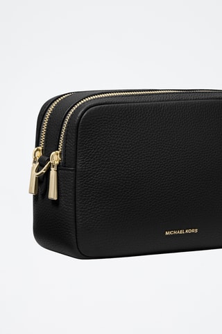 $Sac bandoulière en cuir - Noir