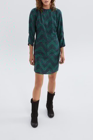 $Robe droite - Bleu marine et vert - IKKS