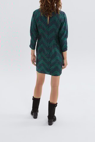 $Robe droite - Bleu marine et vert - IKKS