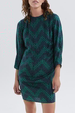 $Robe droite - Bleu marine et vert - IKKS