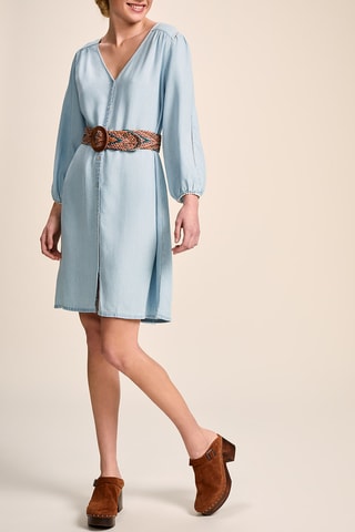 $Robe chemise 
Bleu - One Step - IKKS