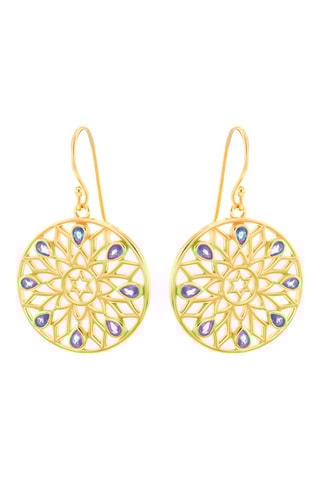 $Boucles d'oreilles dorées à l'or fin jaune