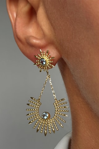 $Boucles d'oreilles dorées à l'or fin jaune