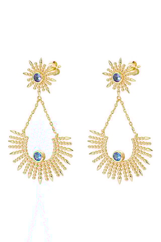 $Boucles d'oreilles dorées à l'or fin jaune