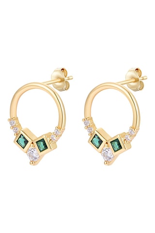 $Boucles d'oreilles - Doré et vert