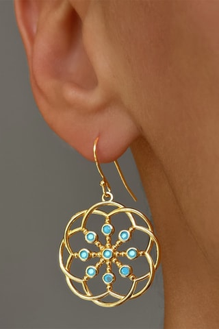 $Boucles d'oreilles dorées à l'or fin jaune