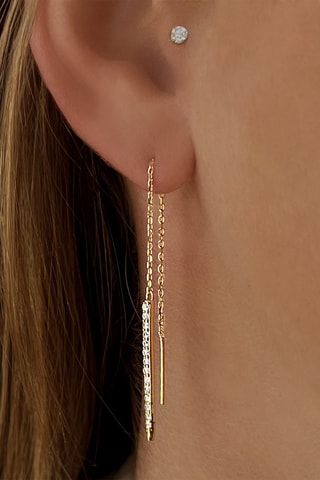 $Boucles d'oreilles - Doré et blanc