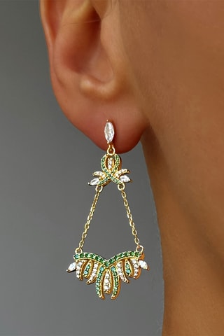 $Boucles d'oreilles - Vert et blanc