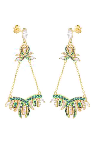 $Boucles d'oreilles - Vert et blanc