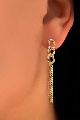 $Boucles d’oreilles dorées à l'or fin jaune