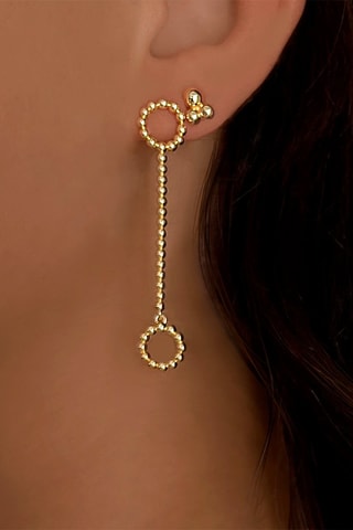 $Boucles d’oreilles dorées à l'or fin jaune