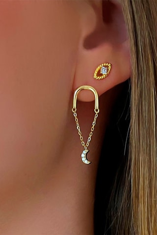 $Boucles d’oreilles dorées à l'or fin jaune