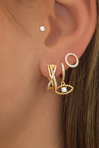 $Boucles d’oreilles dorées à l'or fin jaune