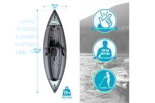 $Kayak gonflable avec accessoires Kayak 101 - Gris