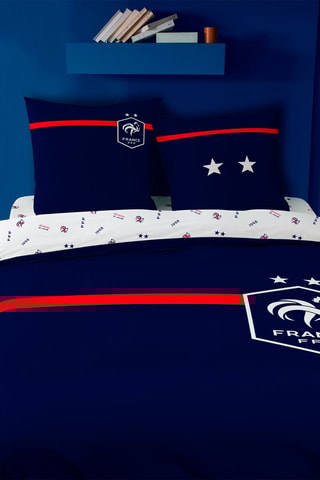 $Parure de couette en coton FFF - Bleu