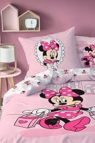 $Parure de couette Minnie Disney - Rose