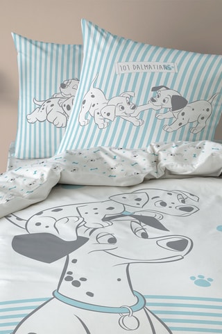 $Parure de couette Disney Home 101 Dalmatiens - Blanc et bleu