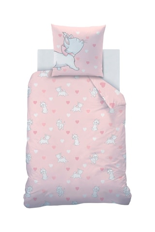 $Parure de couette en coton 57 fils/cm² Les Aristochats Disney - Rose
