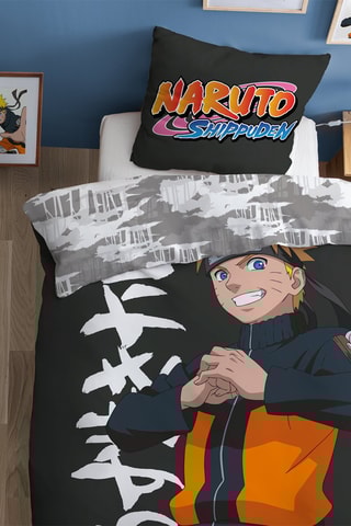 $Parure de couette Naruto - Gris foncé - 140 x 200 cm