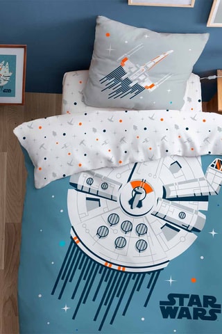 $Parure de couette Star Wars - Bleu et blanc