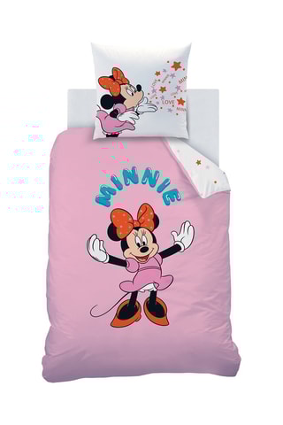 $Parure de couette Minnie Disney - Rose et blanc