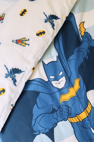 $Parure de couette Batman La Ligue des Justiciers DC Comics - Blanc et bleu