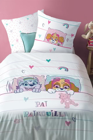 $Parure de couette Everest et Stella Pat' Patrouille - Blanc et rose