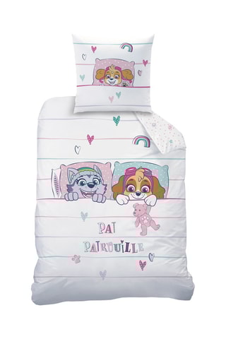 $Parure de couette Everest et Stella Pat' Patrouille - Blanc et rose