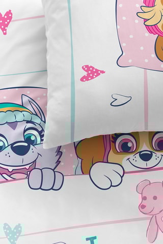 $Parure de couette Everest et Stella Pat' Patrouille - Blanc et rose