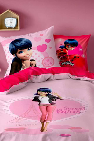 $Parure de couette Ladybug Miraculous - Rouge et rose