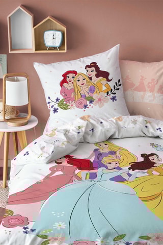 $Parure de couette en coton 115 fils/cm² - Disney Home Princess Bal - Blanc