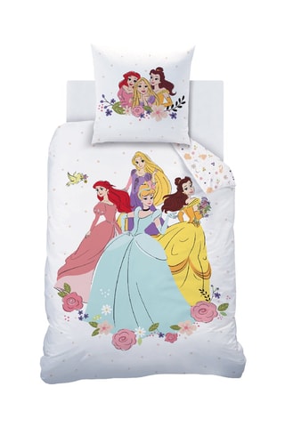 $Parure de couette en coton 115 fils/cm² - Disney Home Princess Bal - Blanc