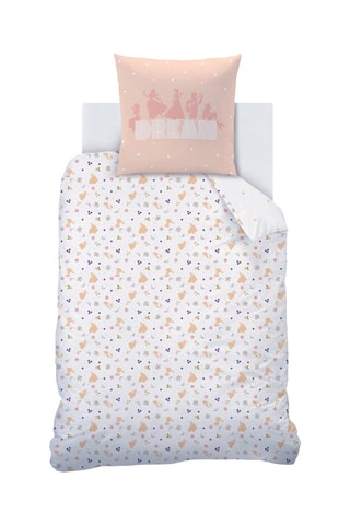 $Parure de couette en coton 115 fils/cm² - Disney Home Princess Bal - Blanc