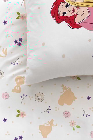 $Parure de couette en coton 115 fils/cm² - Disney Home Princess Bal - Blanc